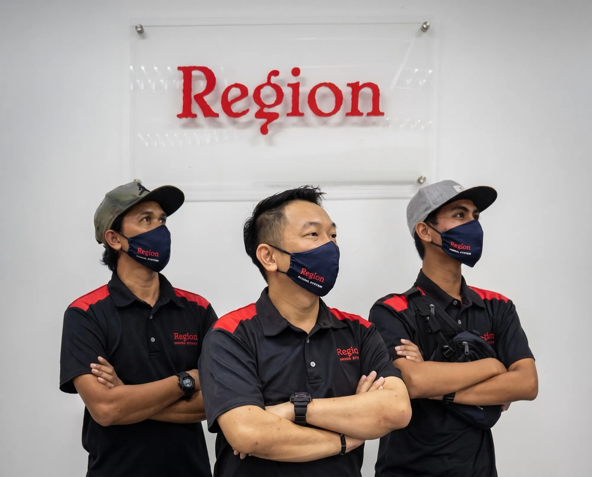 James Wong and the Region technicians at the Region office
